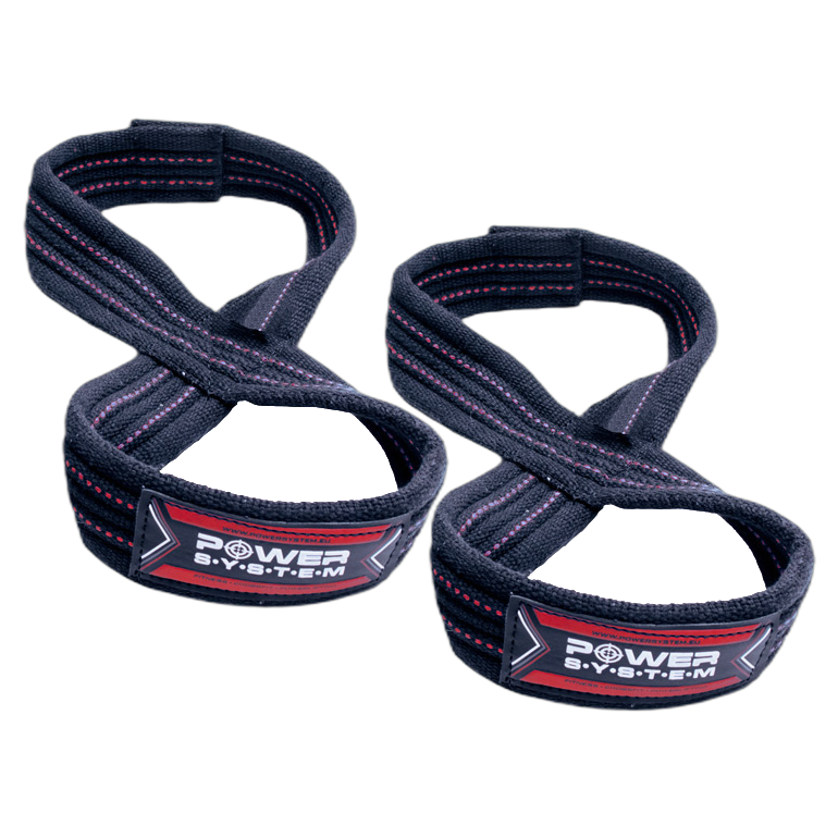 PowerSystem osmičky Lifting Straps Figure 8 černo/červené