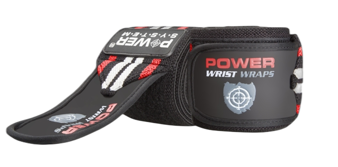 PowerSystem bandáže na zápěstí Wrist Wraps černo/červené