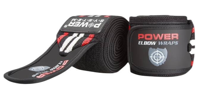 PowerSystem bandáže na lokty Elbow Wraps černo/červené