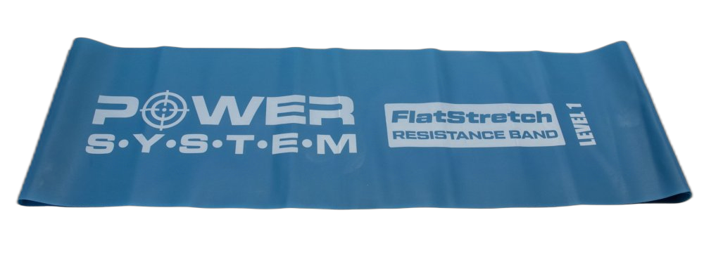 PowerSystem guma na cvičení Level 1 Flat Stretch Band Latex modrá