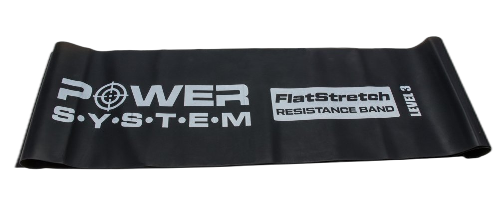 PowerSystem guma na cvičení Level 3 Flat Stretch Band Latex šedá