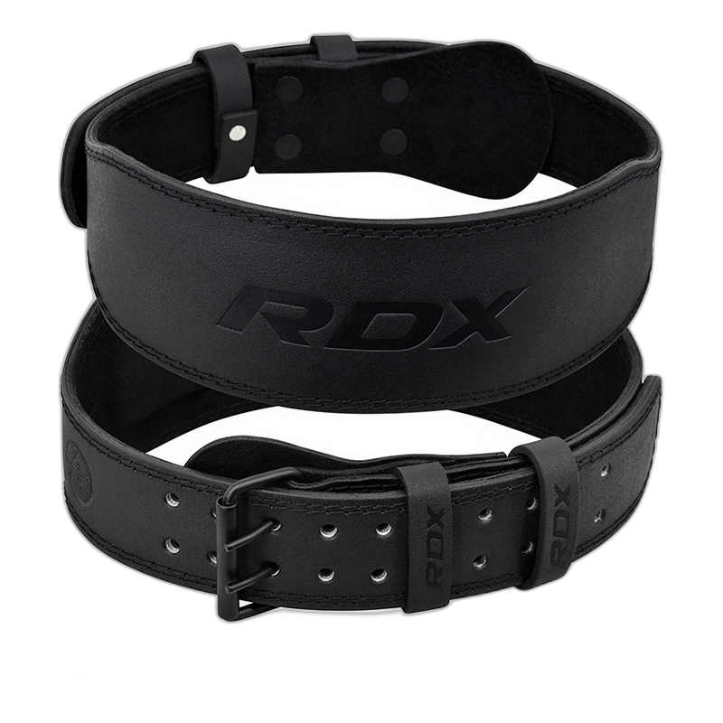 RDX kožený fitness opasek 10 cm (4 inch) černý